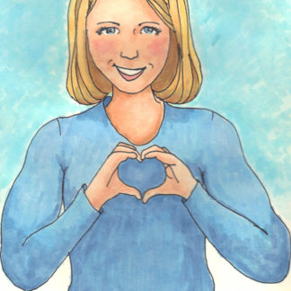 Girl and Heart Portrait